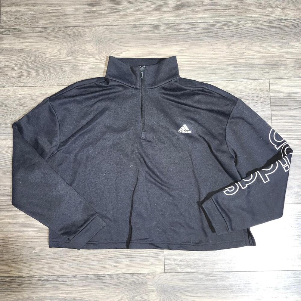 Adidas black quarter zip sweatshirt women's size 2XL